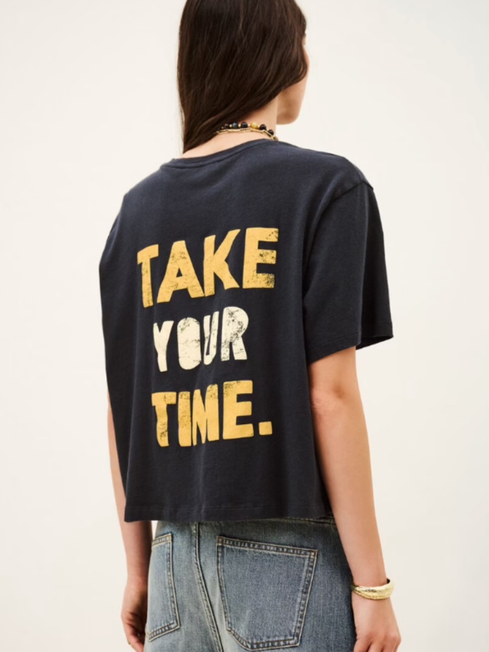 ba&sh Take Cream Short-Sleeve Graphic Tee